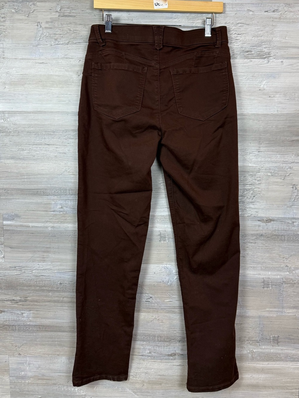 Democracy Absolution Brown Straight Leg Pants Size 10 High Rise Stretch Denim - Picture 3 of 7